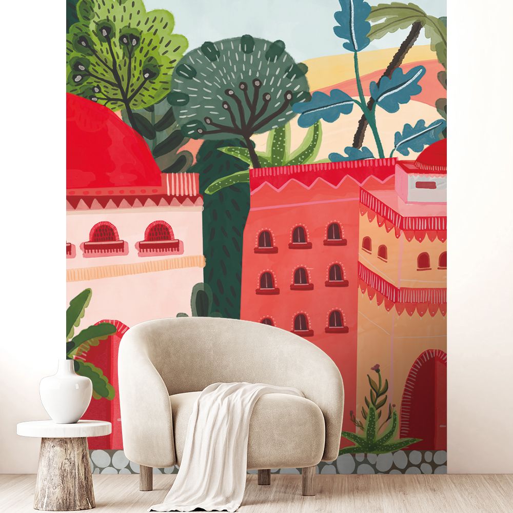 Papier peint "Architecture colorée vibrante"