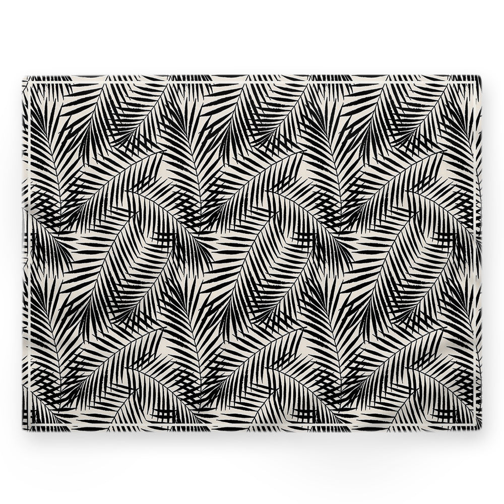 Nappe feuilles – Noir – 140×220 cm