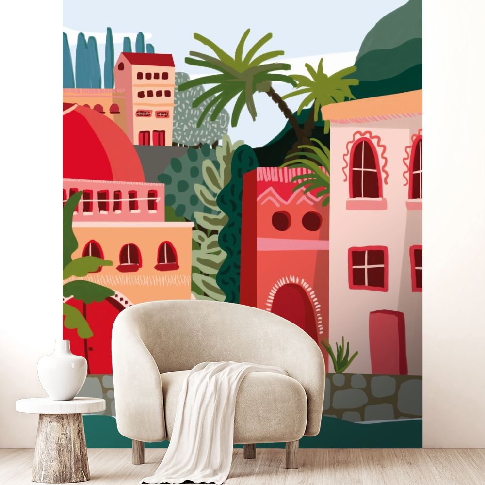 Papier peint "Architecture colorée joyeuse"