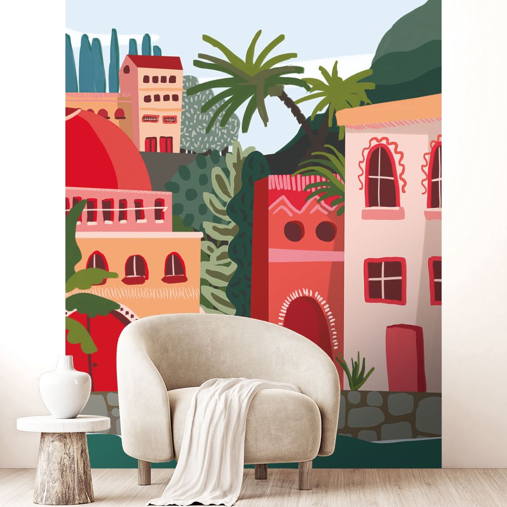 Papier peint "Architecture colorée joyeuse"