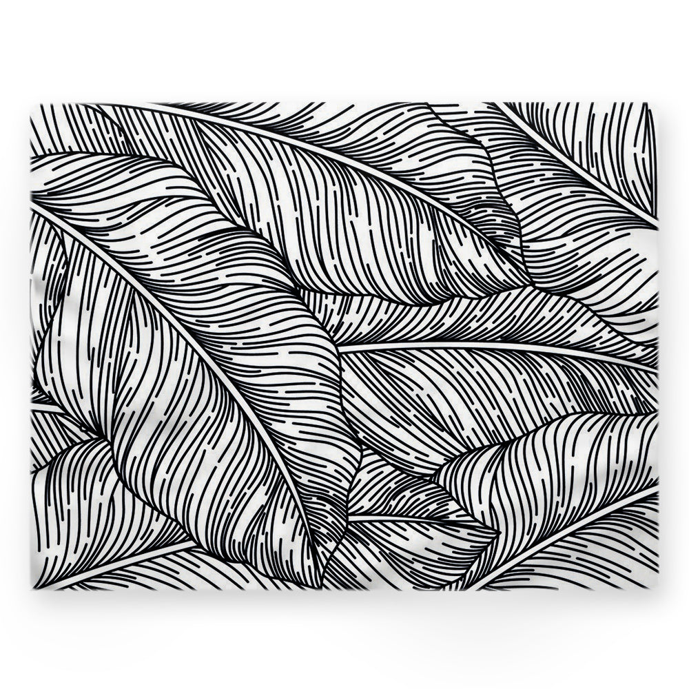 Nappe feuilles – Noir – 140×220 cm