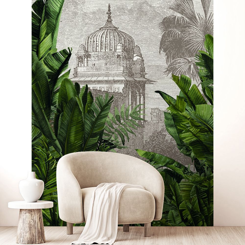 Papier peint "Feuillage luxuriant exotique"