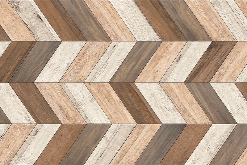 Lot de 4 sets de table en vinyle / Motif chevrons en bois