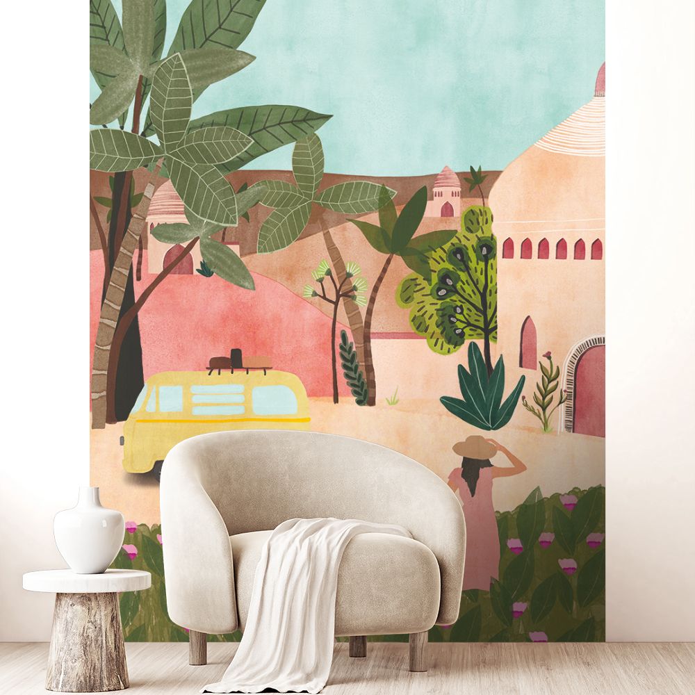Papier peint "Évasion tropicale vibrante"
