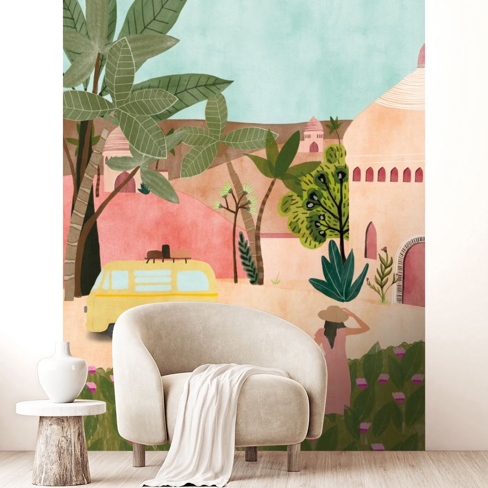 Papier peint "Évasion tropicale vibrante"