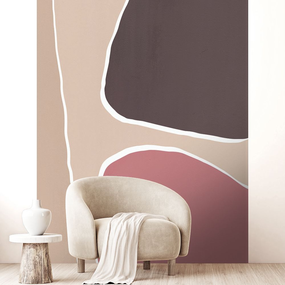Papier peint "Formes organiques douces"