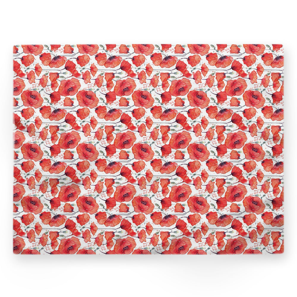 Nappe fleurs – Rouge – 140×220 cm
