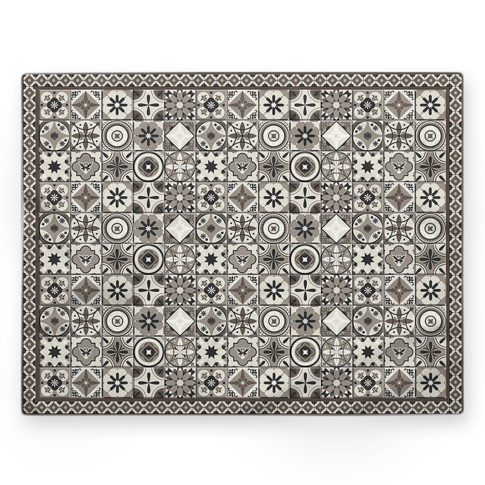 Nappe motifs géométriques – Gris / argent – 140×220 cm