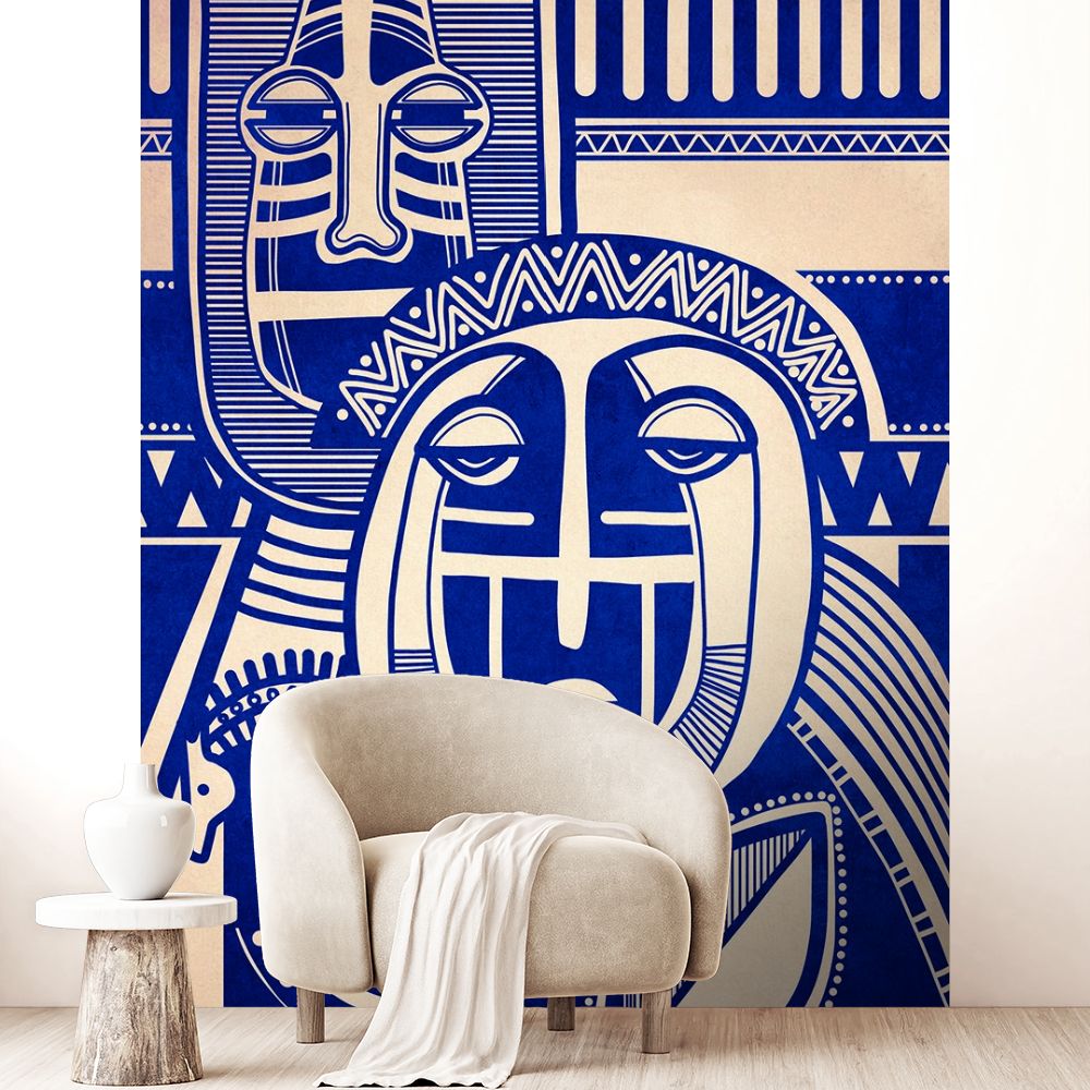 Papier peint "Motifs tribaux stylisés"