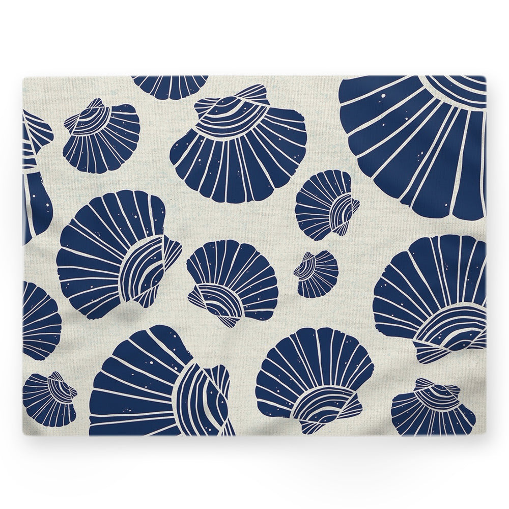 Nappe coquillages – Bleu – 140×220 cm