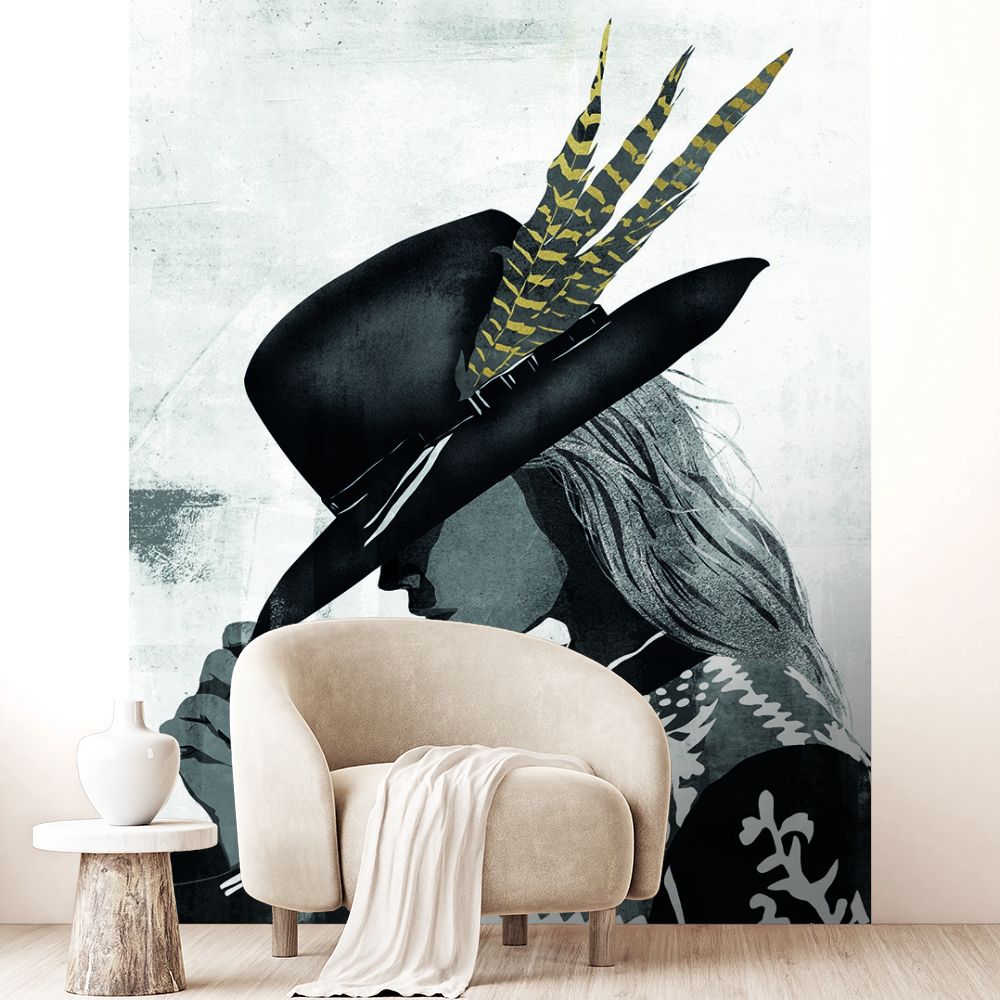 Papier peint "Silhouette élégante contrastée"