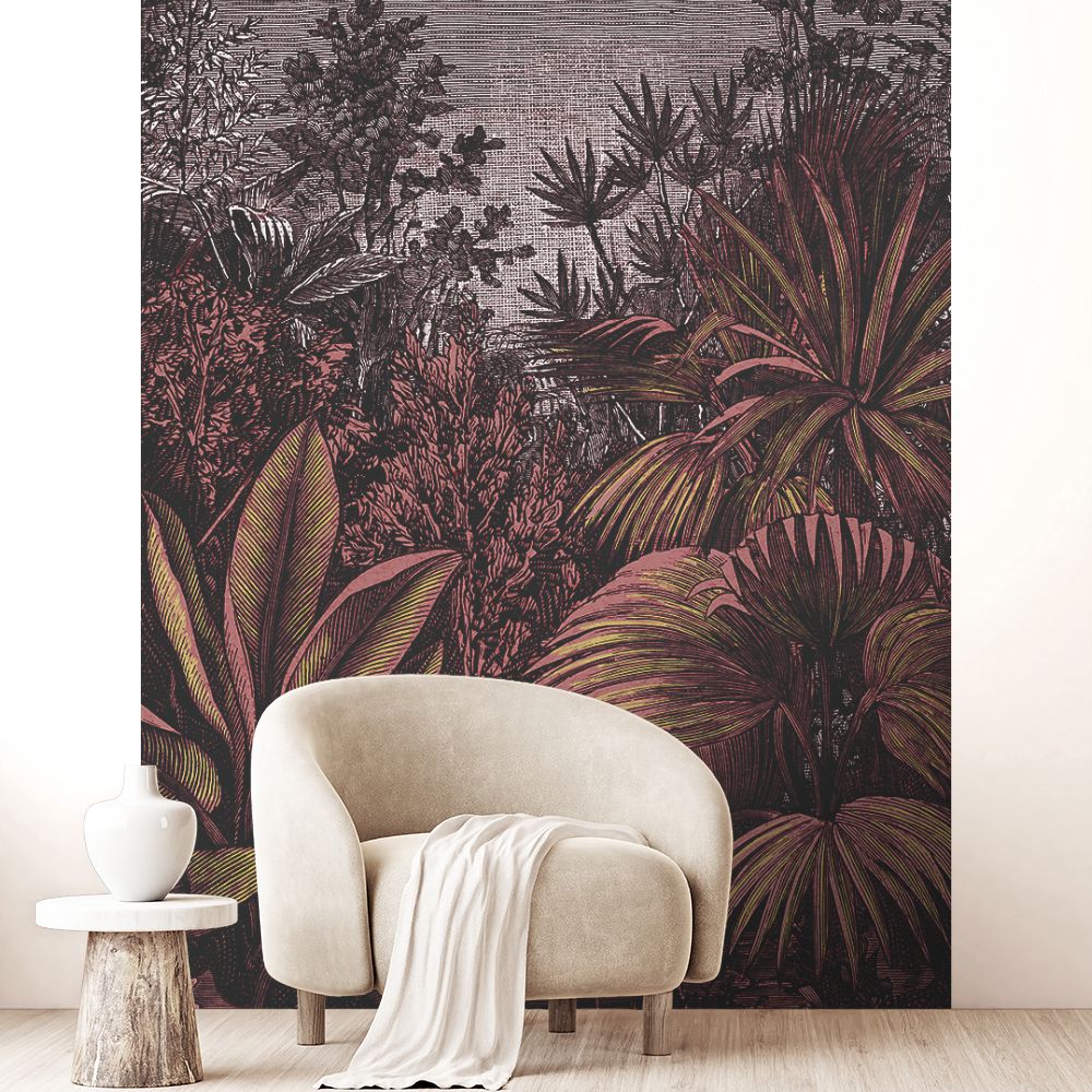 Papier peint "Feuillage luxuriant dramatique"