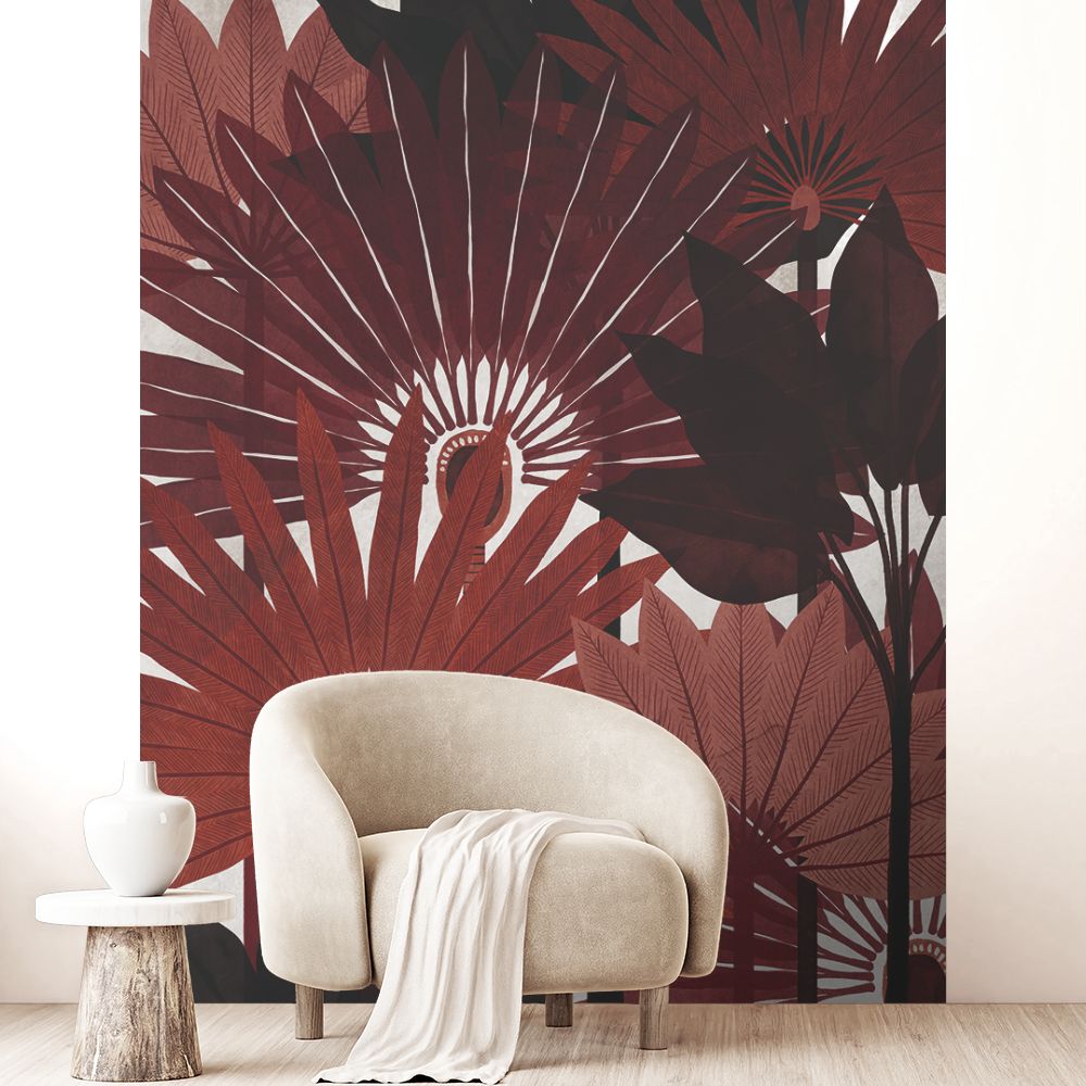 Papier peint "Feuilles exotiques audacieuses"