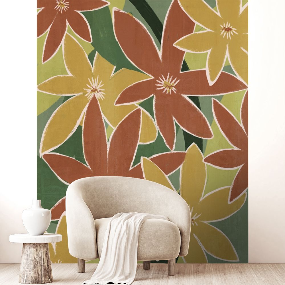 Papier peint "Fleurs vives colorées"