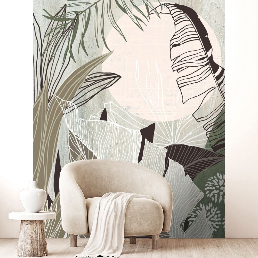 Papier peint "Design botanique apaisant"