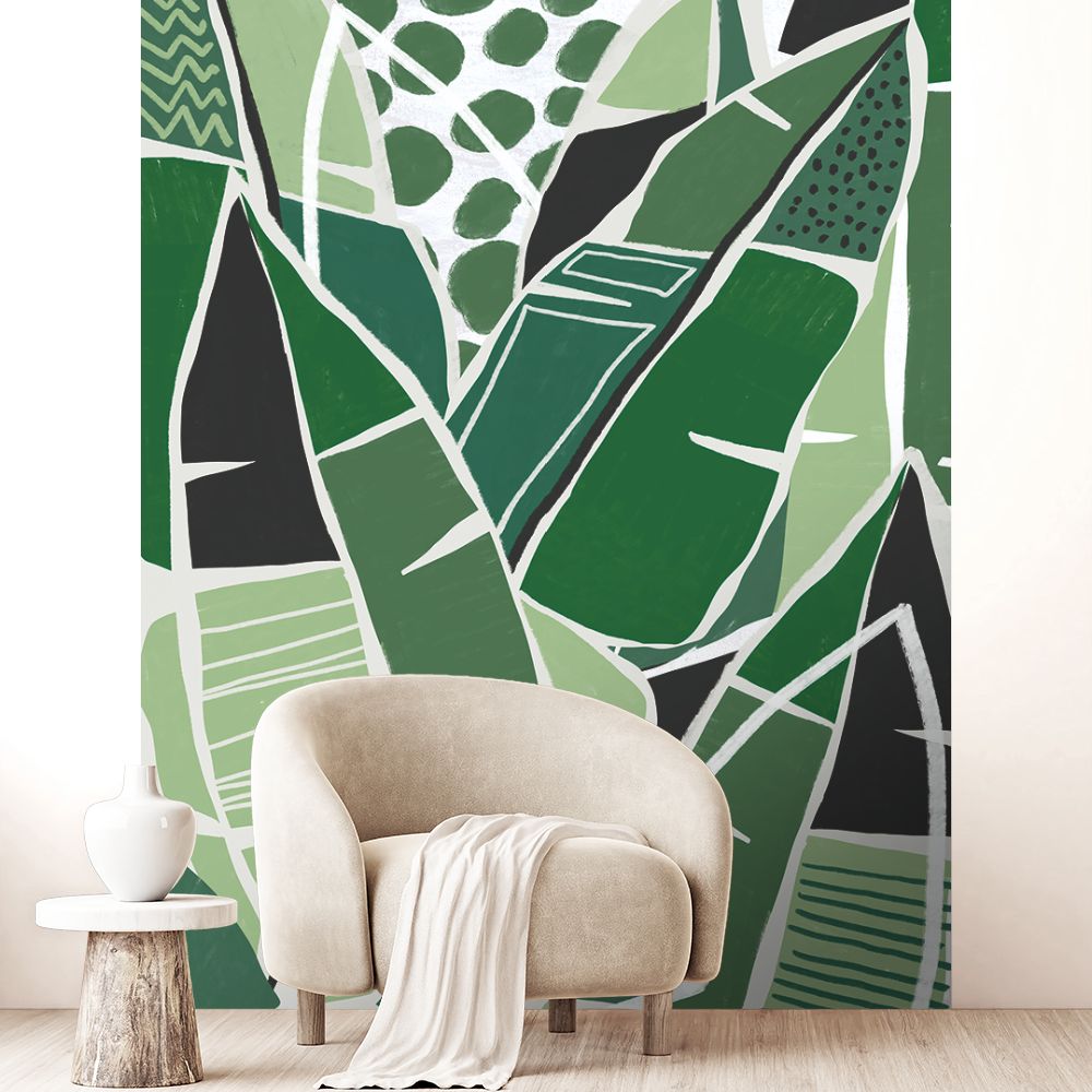 Papier peint "Vibrantes feuilles tropicales"