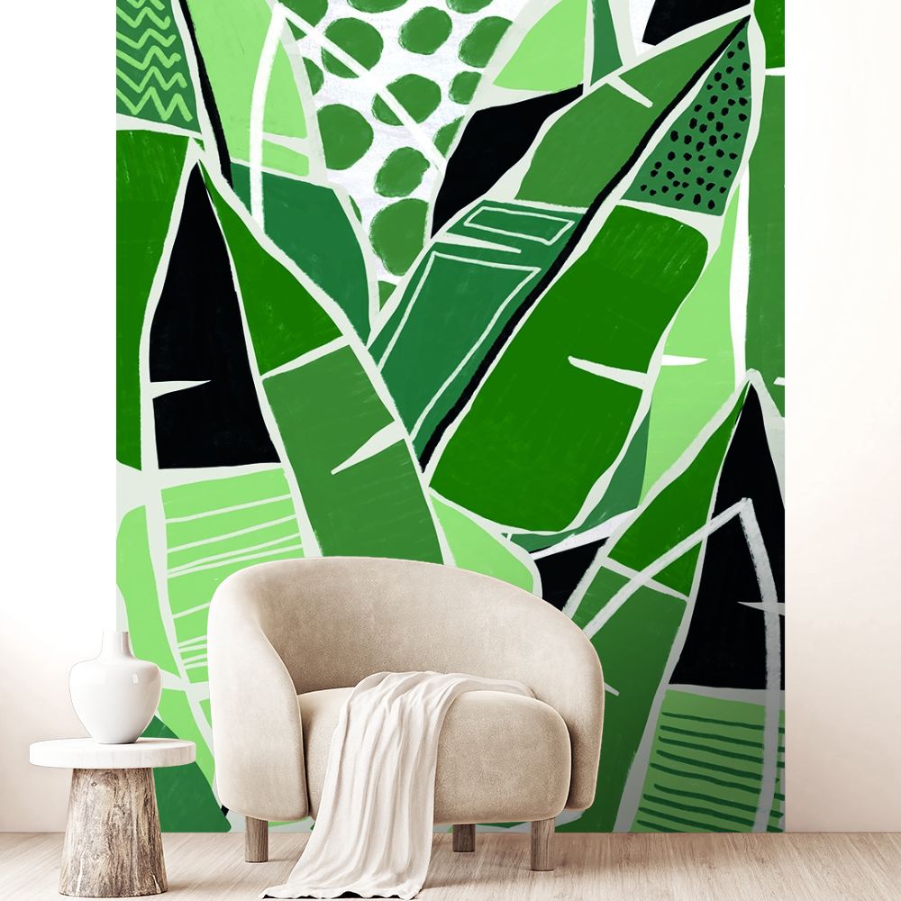 Papier peint "Vibrantes feuilles tropicales"