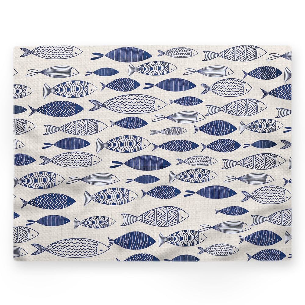 Nappe poissons – Bleu – 140×220 cm