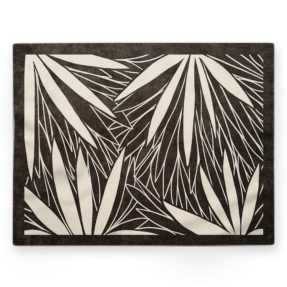 Nappe feuilles – Noir – 140×220 cm