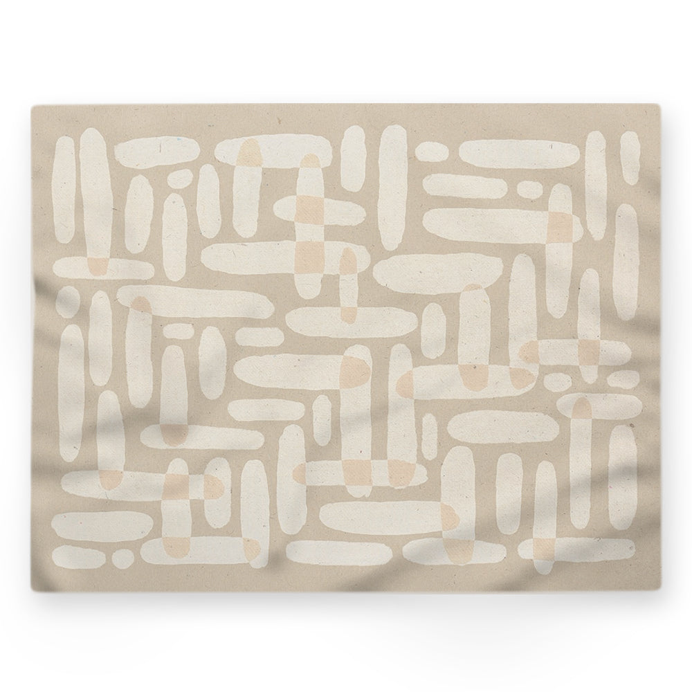 Nappe motif géométrique – Beige – 140×220 cm
