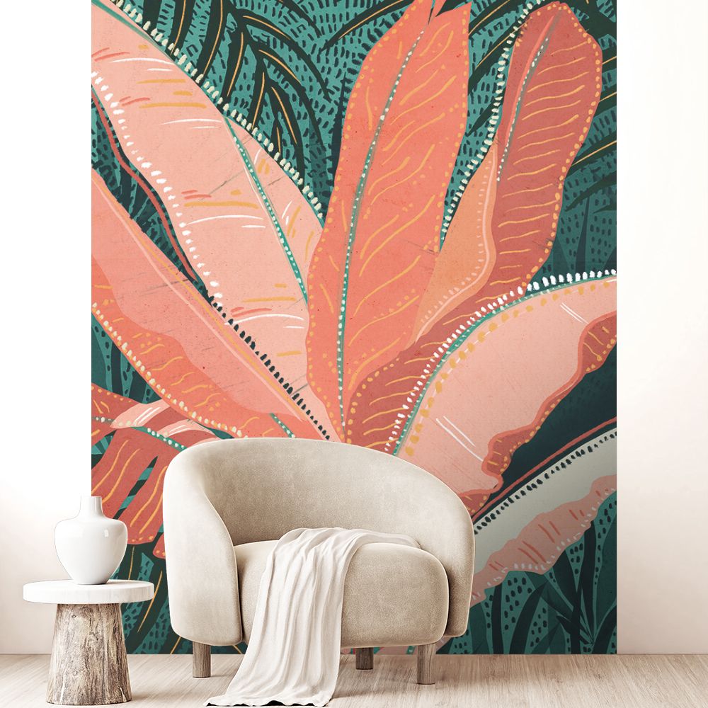 Papier peint "Feuilles tropicales vibrantes"