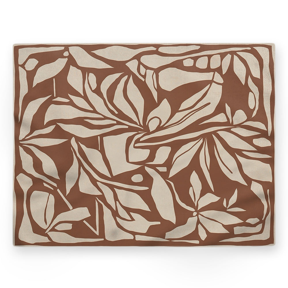 Nappe feuilles – Marron – 140×220 cm