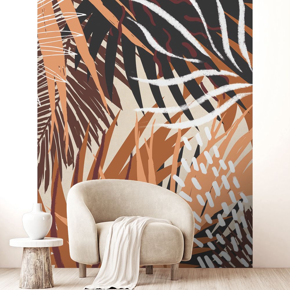 Papier peint "Feuillage exotique dynamique"