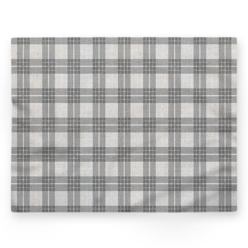 Nappe carreaux – Gris / argent – 140×220 cm