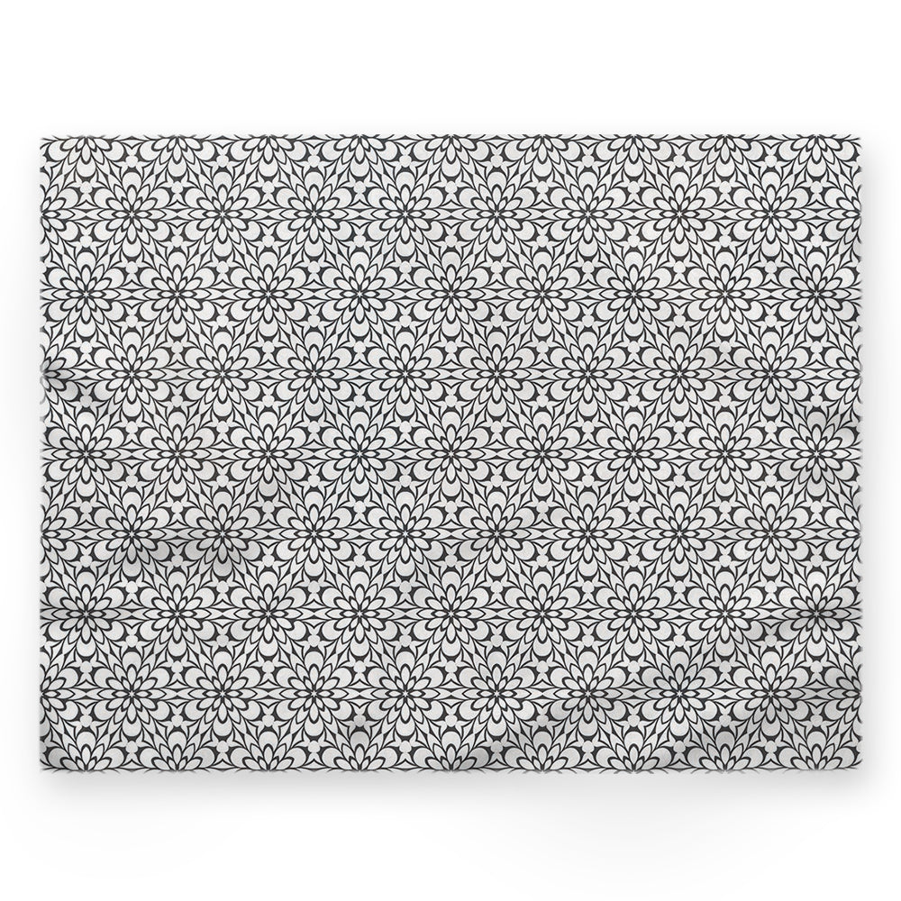 Nappe fleurs – Noir – 140×220 cm