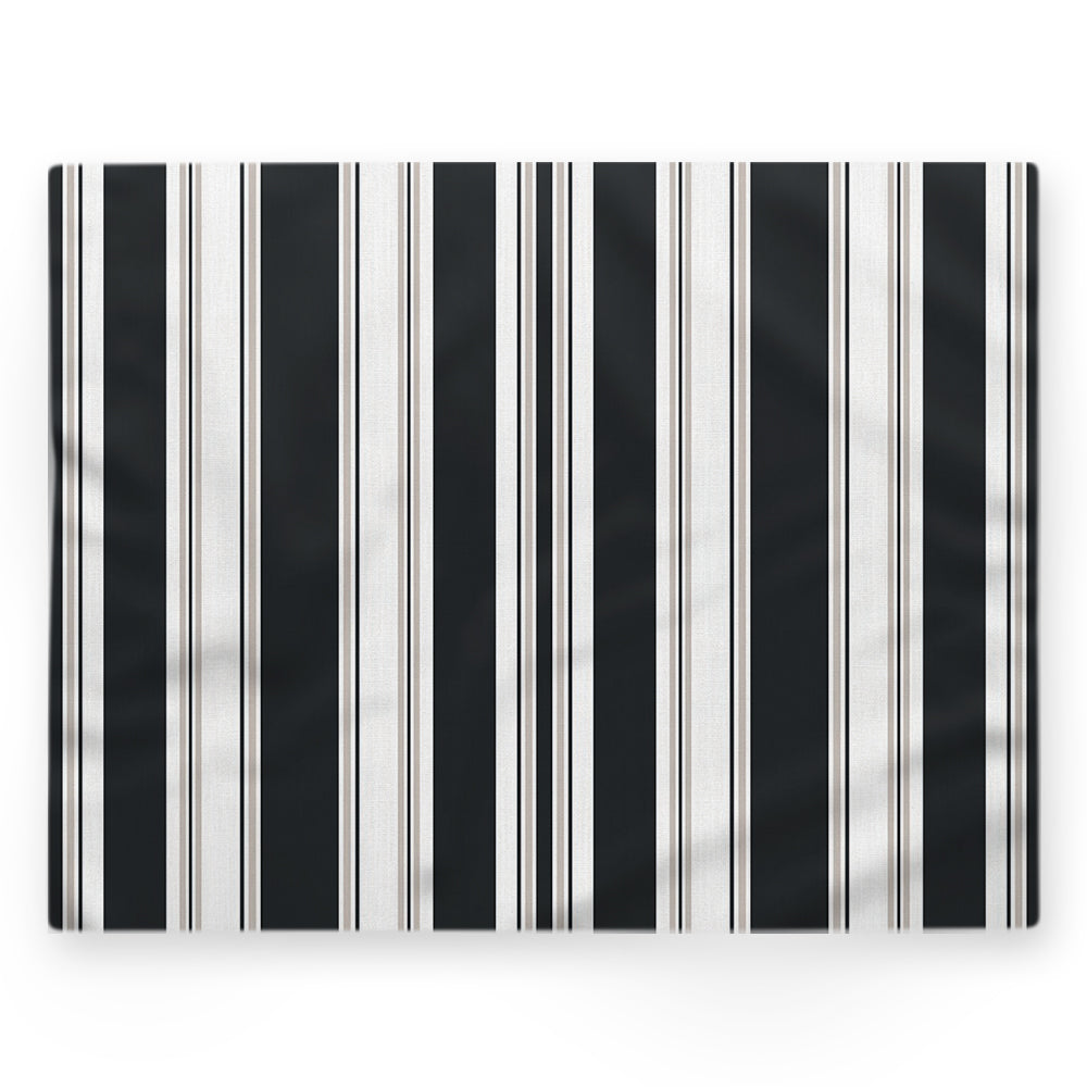 Nappe rayures – Noir – 140×220 cm