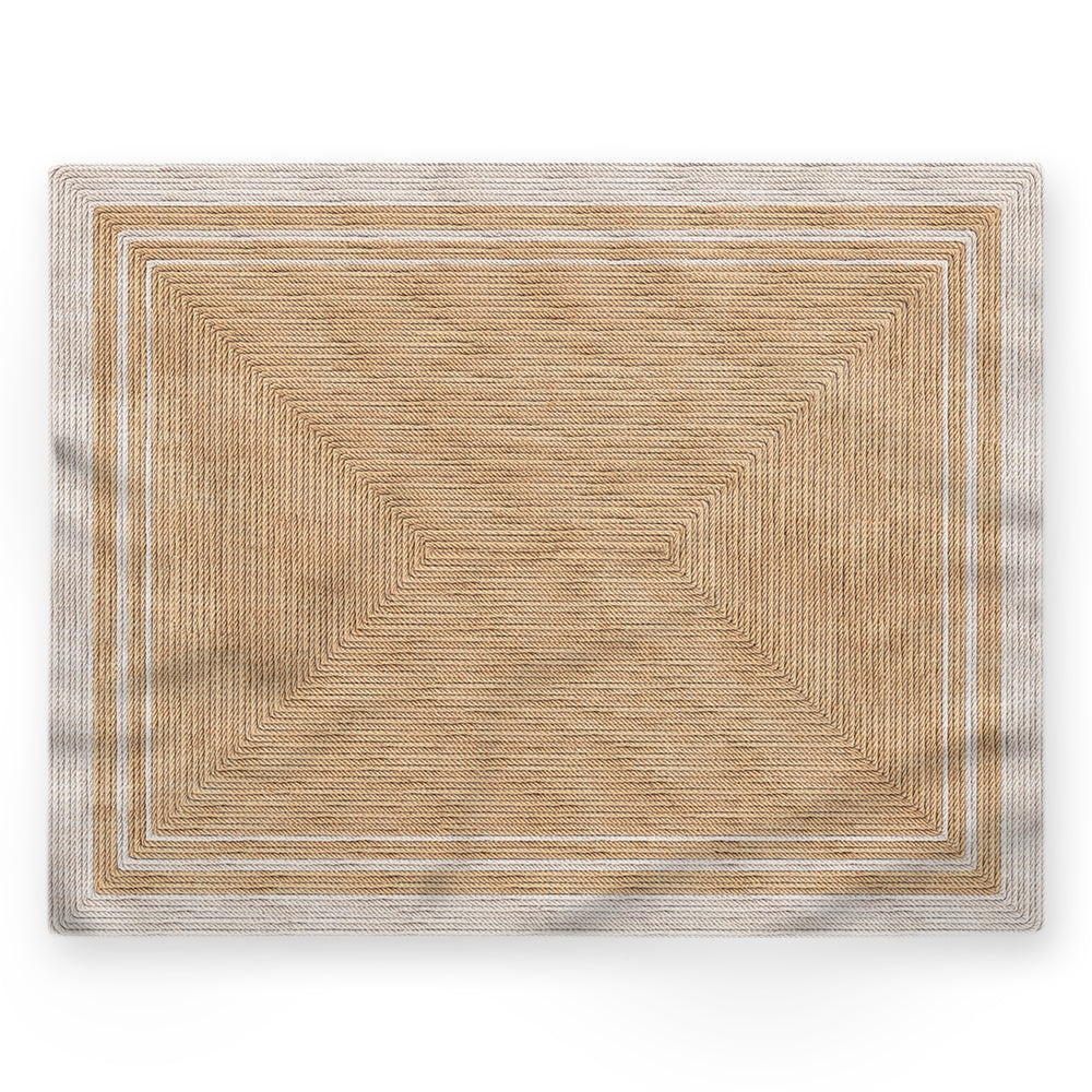 Nappe motif géométrique – Beige – 140×220 cm