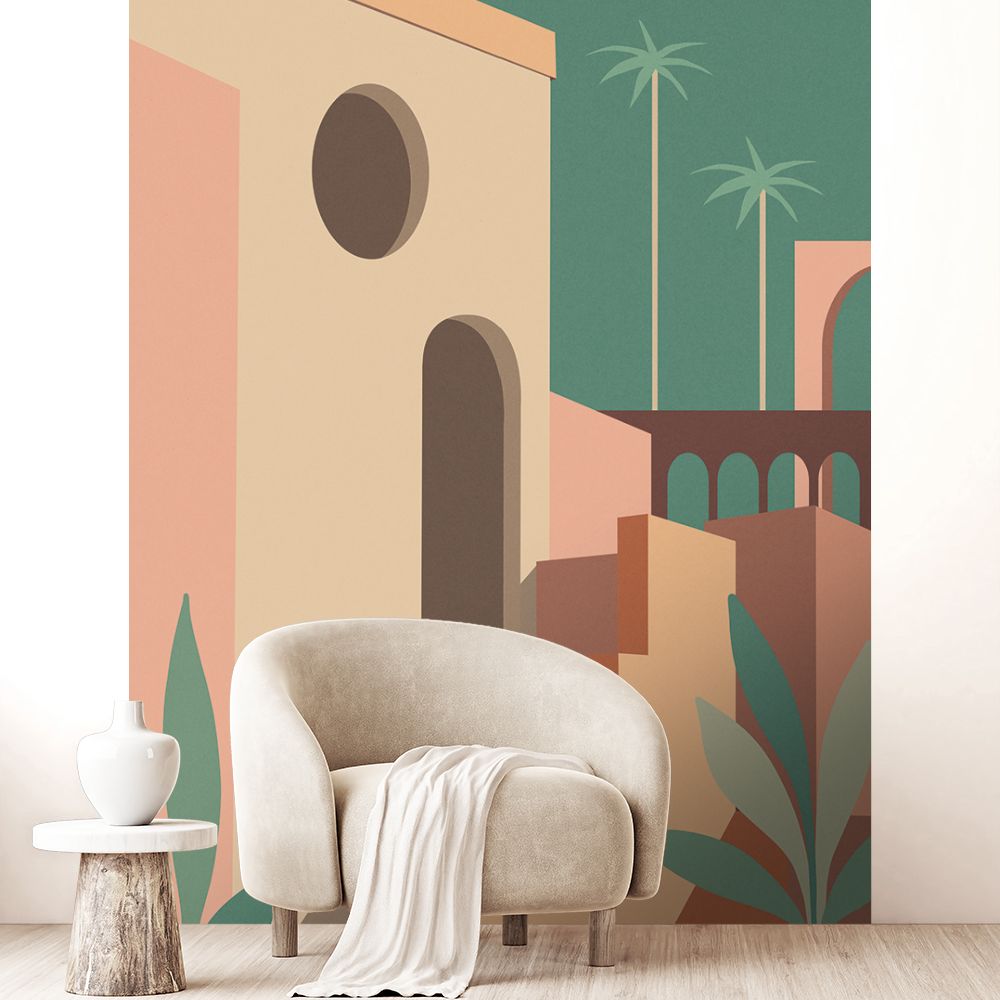 Papier peint "Formes modernes colorées"