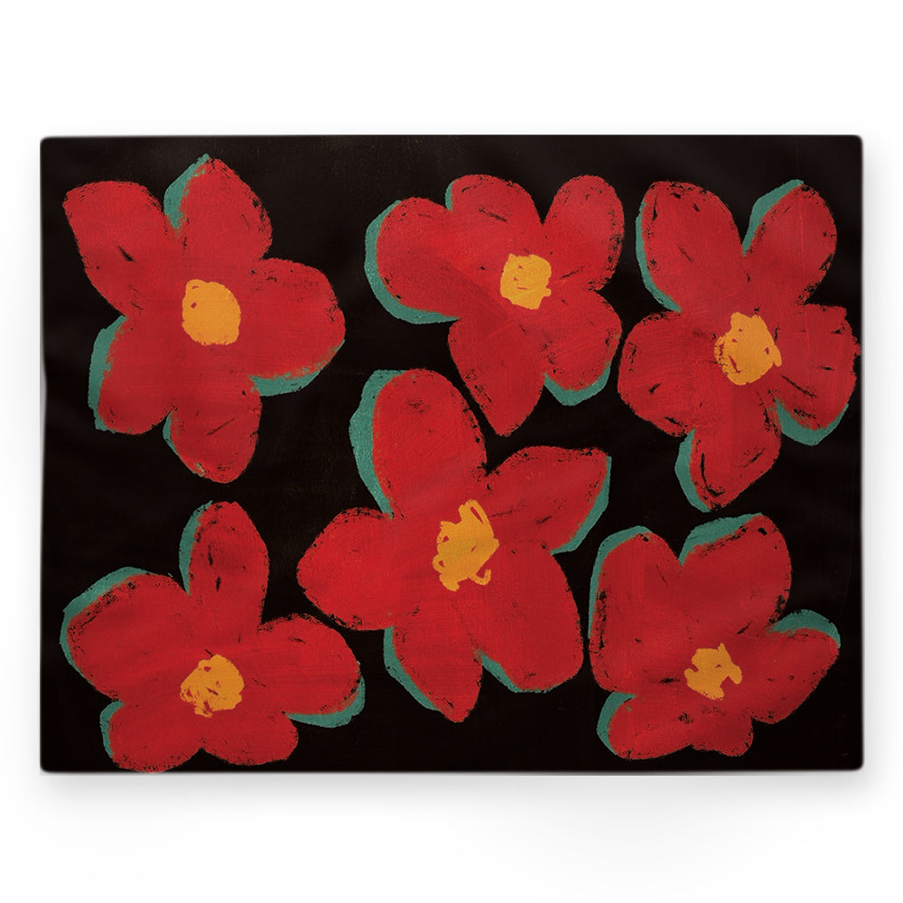 Nappe fleurs – Noir – 140×220 cm