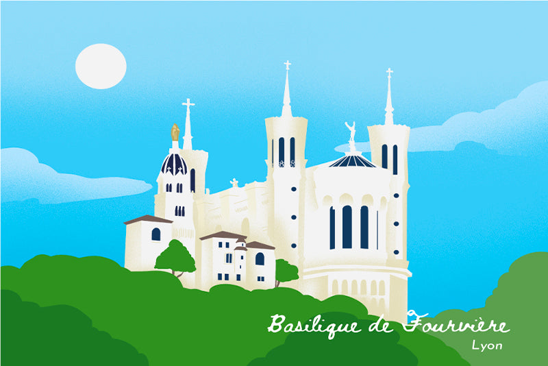 Lot de 4 sets de table en vinyle / Basilique sur fond de ciel