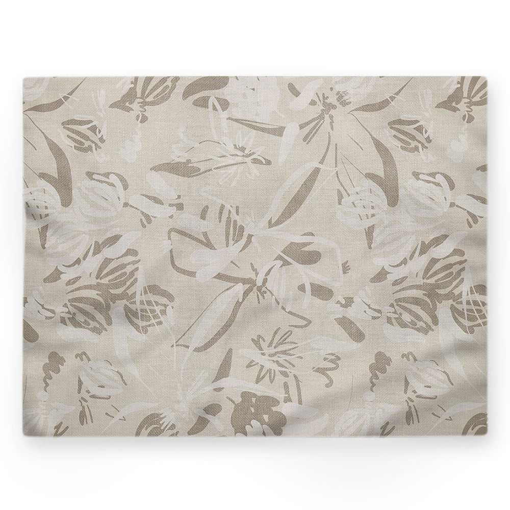 Nappe fleurs – Beige – 140×220 cm