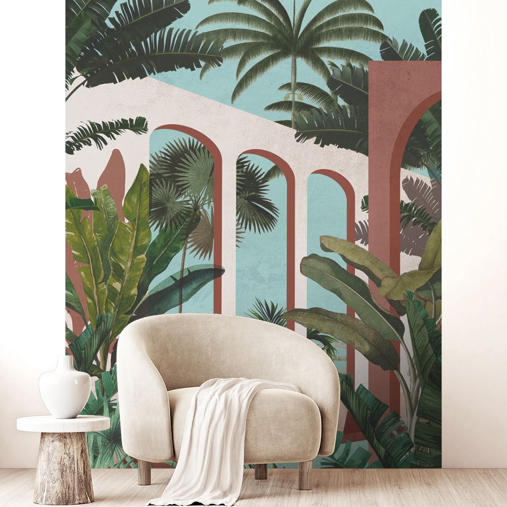 Papier peint "Arches et palmiers"