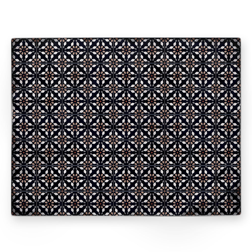 Nappe motif géométrique – Noir – 140×220 cm