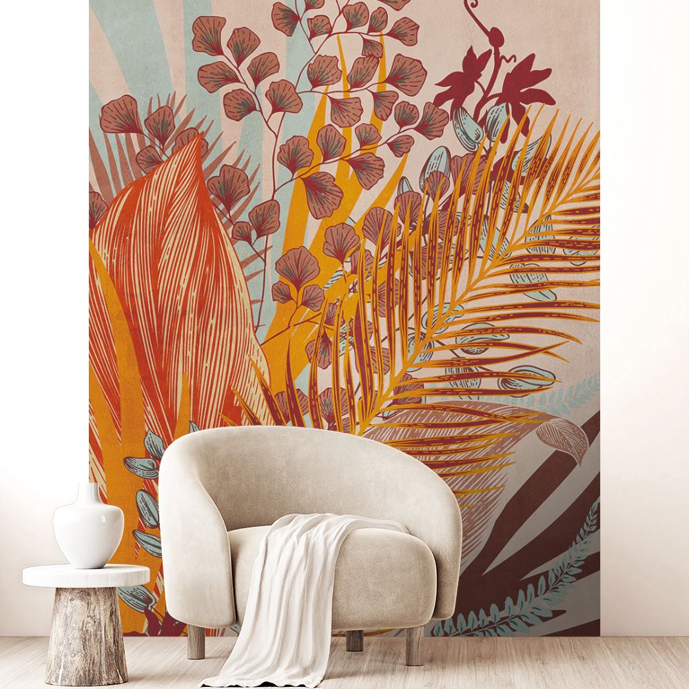 Papier peint "Feuillage tropical vibrant"