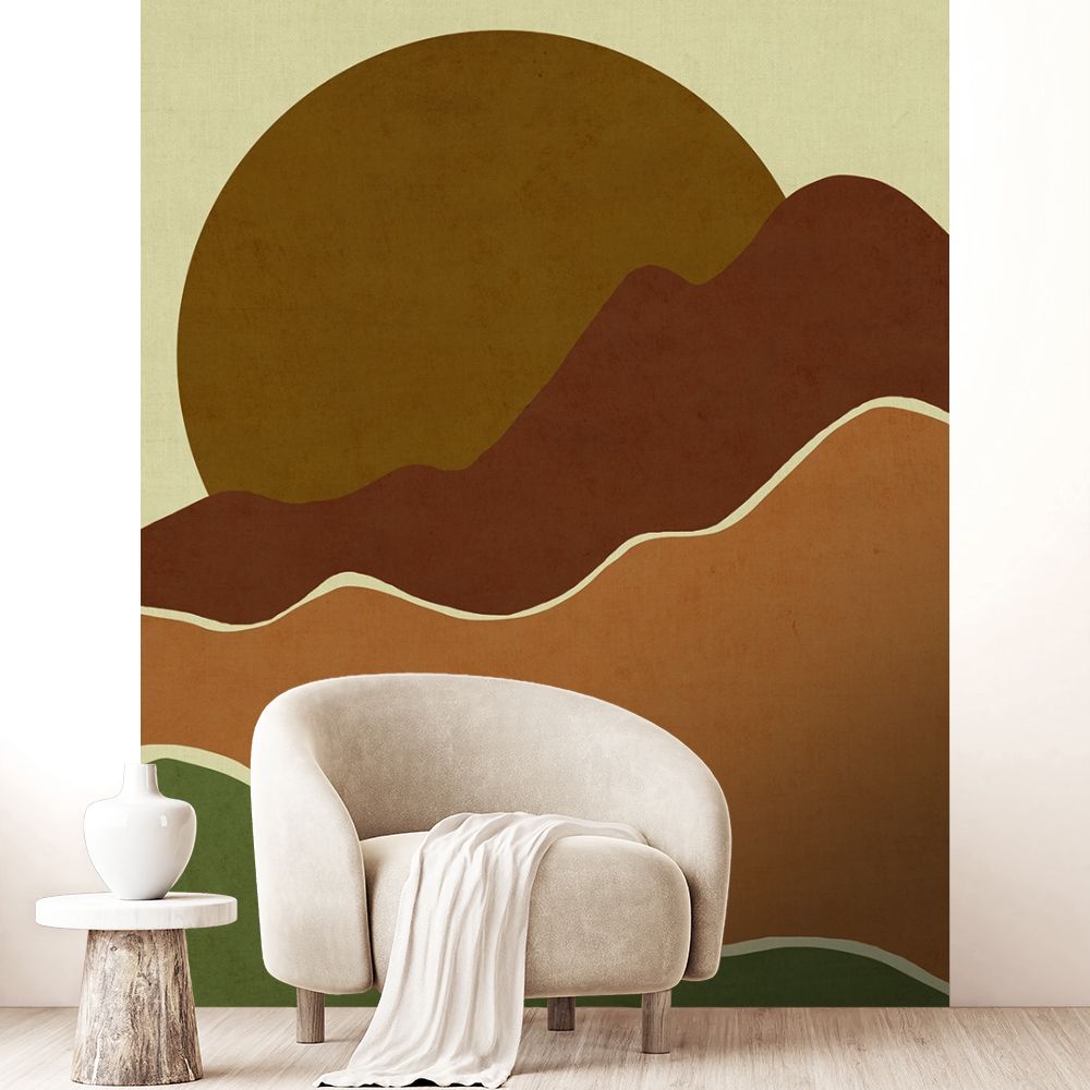 Papier peint "Courbes naturelles colorées"