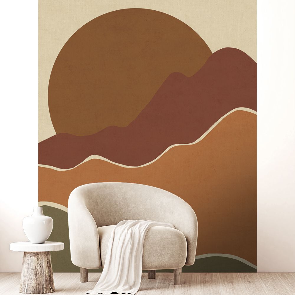 Papier peint "Courbes naturelles colorées"