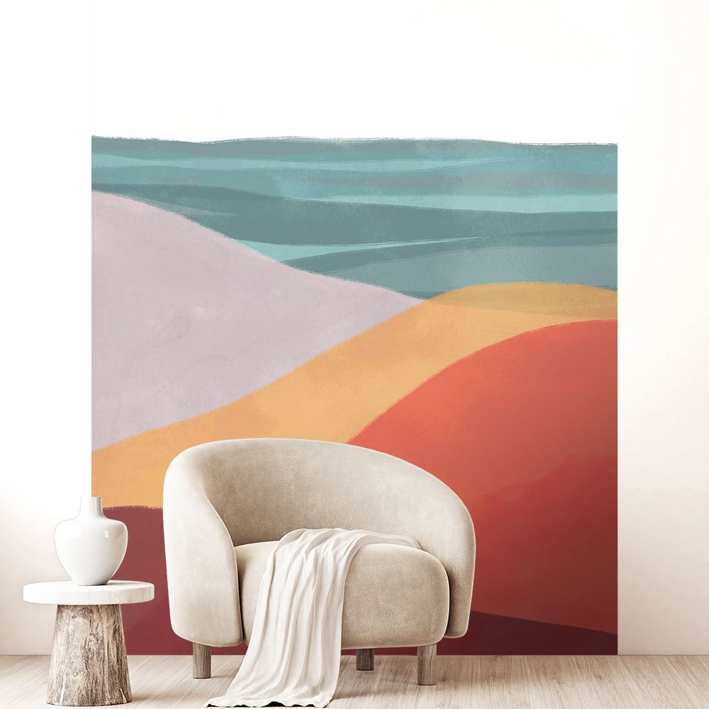 Papier peint "Vagues colorées apaisantes"