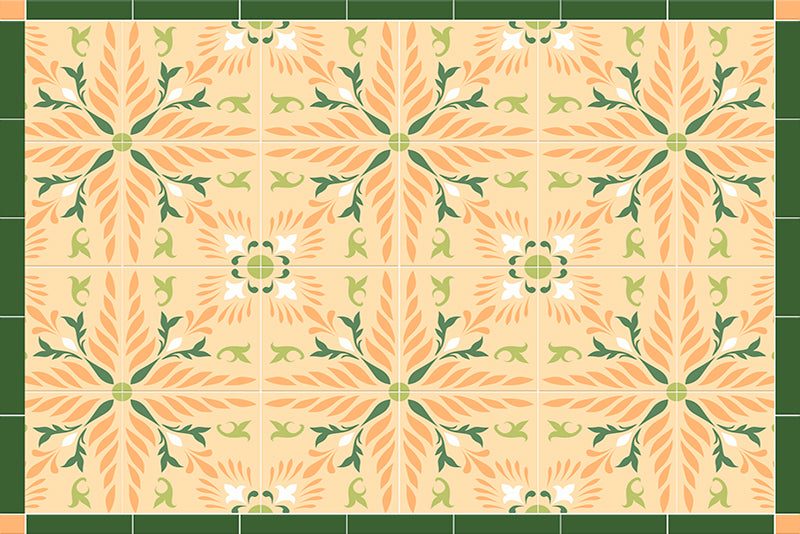 Lot de 4 sets de table en vinyle / Motif floral géométrique