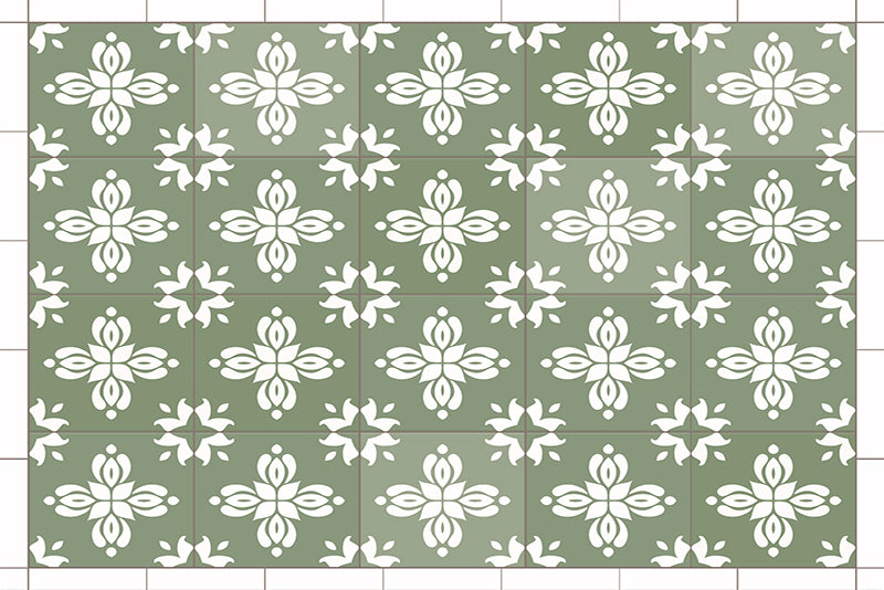 Lot de 4 sets de table en vinyle / Motif géométrique floral