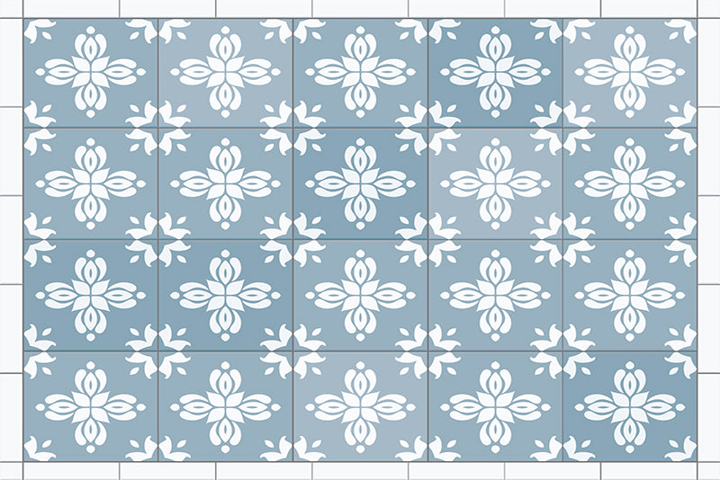 Lot de 4 sets de table en vinyle / Motif géométrique floral