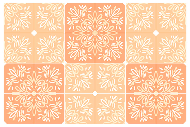 Lot de 4 sets de table en vinyle / Motif floral stylisé