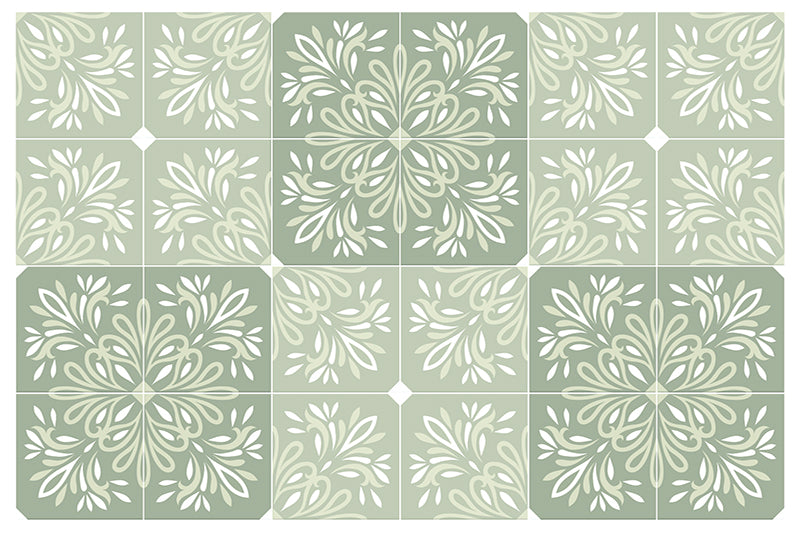 Lot de 4 sets de table en vinyle / Motif géométrique végétal