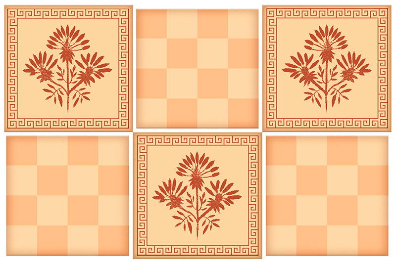 Lot de 4 sets de table en vinyle / Motif floral et géométrique