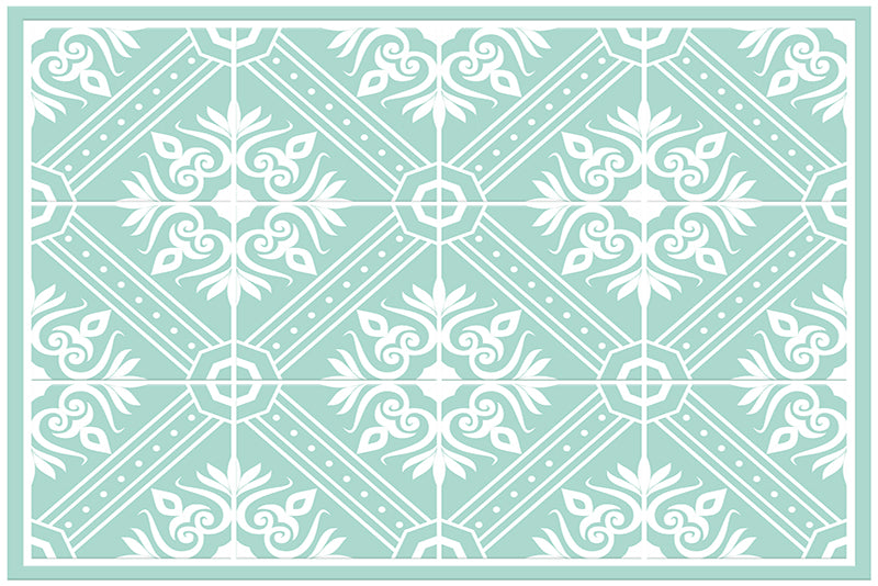 Lot de 4 sets de table en vinyle / Motif floral géométrique