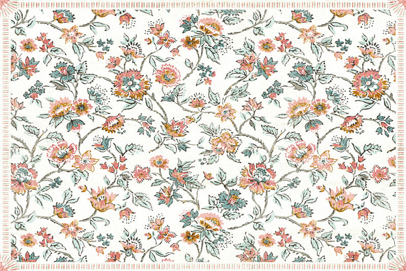 Lot de 4 sets de table en vinyle / Motif floral détaillé
