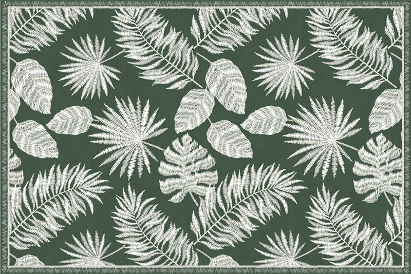 Lot de 4 sets de table en vinyle / Feuilles tropicales